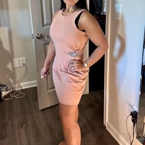 Express Elegant Peach Sleeveless Dress